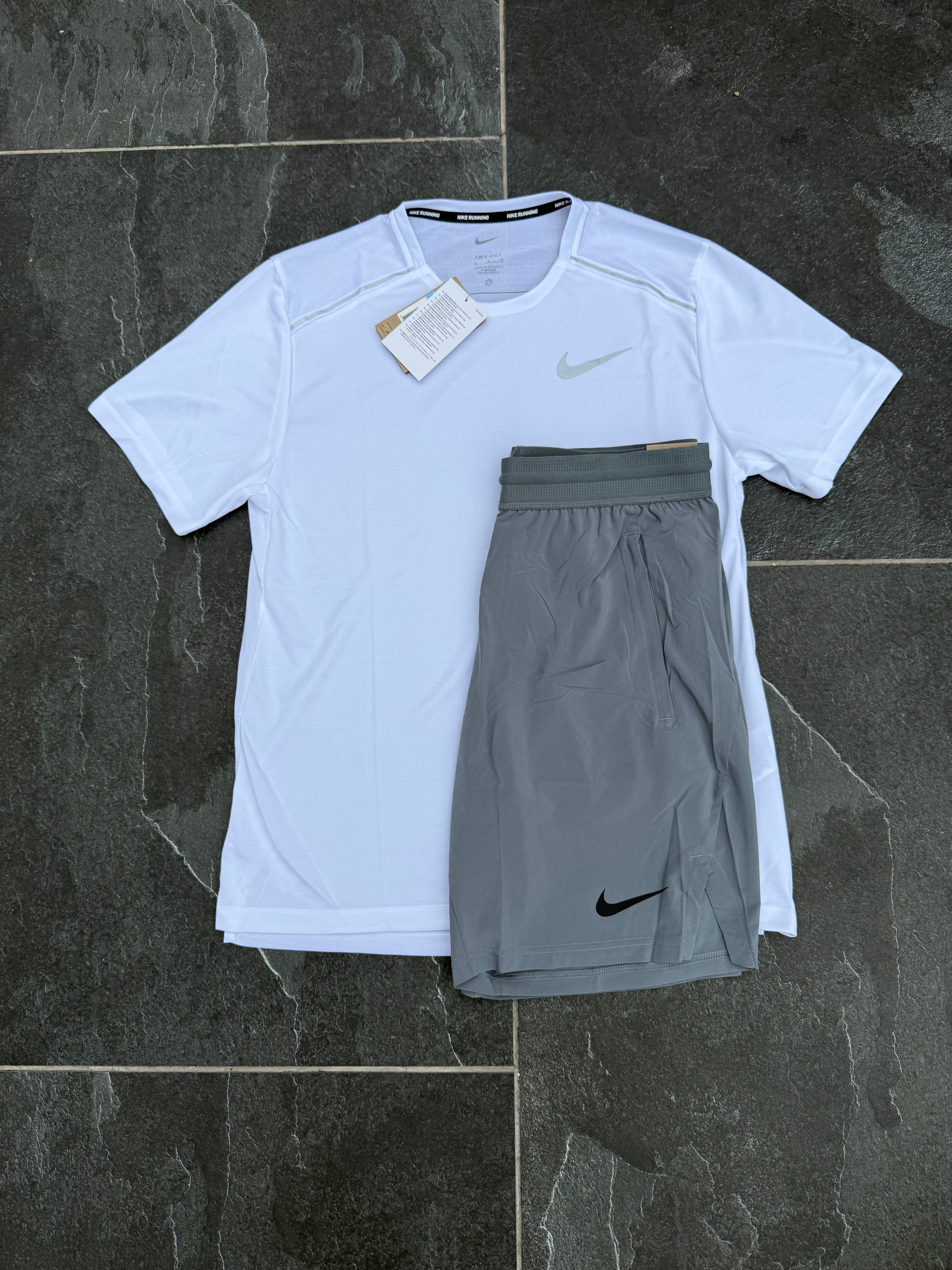 NIKE MILER SET - WHITE/GREY
