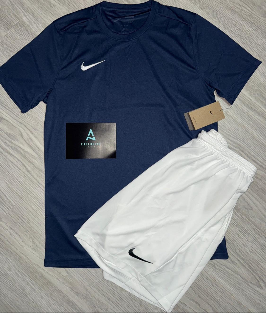 NIKE DRI FIT NAVY/WHITE SET - T SHIRT / SHORT